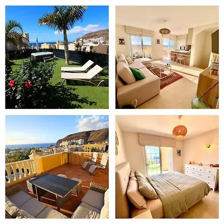 Sea View Duplex Private Jacuzzi, Garden, Terras And Shared Pool Palm-mar